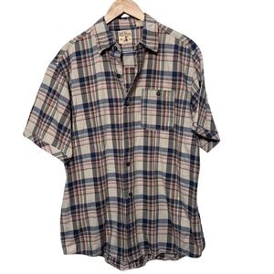 Red Head‎ Brand Co Plaid Short Sleeve Button Down Casual Outdoor Cabin Shirt L